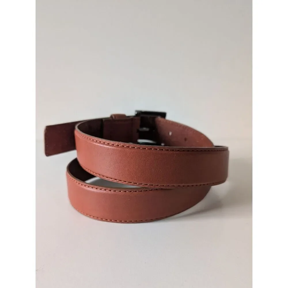Vince Camuto Belt Men Large Brown Genuine Leather Studded Buckle
